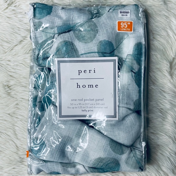 Peri Home 1 Rod Pocket Panel Kelly Print Aqua NEW - Picture 2 of 5